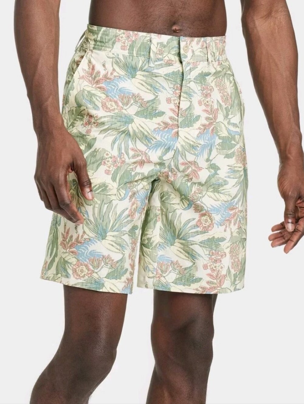 Goodfellow & Co Mens Size 40 Hybrid Swim Shorts Drawstring Pockets Tropical.